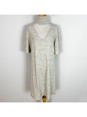 Ryan Roche 100% Cashmere Sweater Dress Turtleneck Open One Size Women's